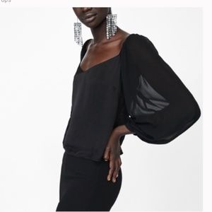 Zara | Black Blouse | Puff Sleeve